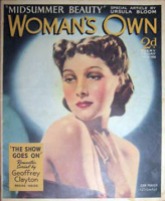 Woman's Own liked clean cover designs in the 1930s with few cover lines - but notice Ursula Bloom promoted her for a special article (30 July 1938)