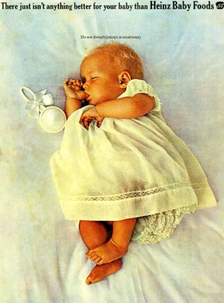 Heinz baby food advert on the back cover of Family Circle from October 1964