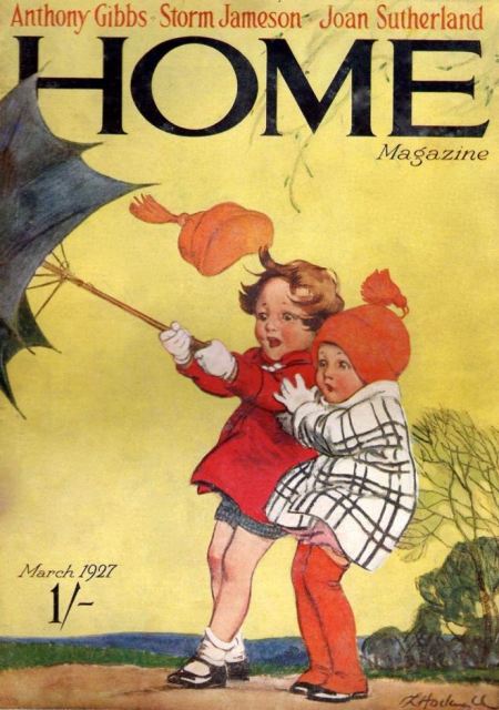 Lilian Hocknell and two of her charming children on the cover of Home magazine in March 1927