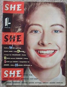 Three logos on the cover of the first issue of She in March 1955