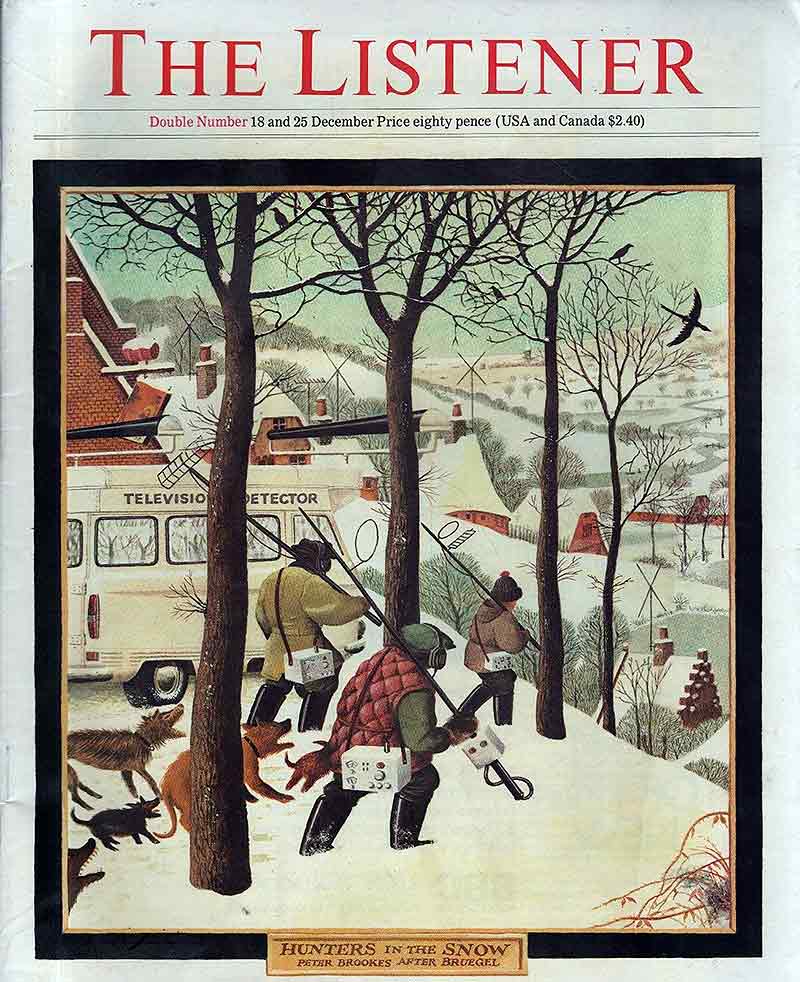 listener-1980-december-18-bruegel-Hunters-in-the-Snow-Peter-Brookes-cartoon